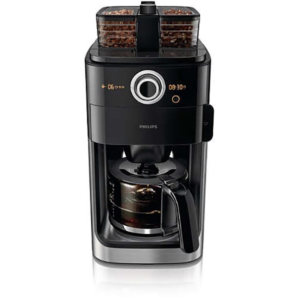 Cafetiera PHILIPS Grind&Brew HD7769/00, 1.2l, 1000W, 12 cesti, negru-argintiu