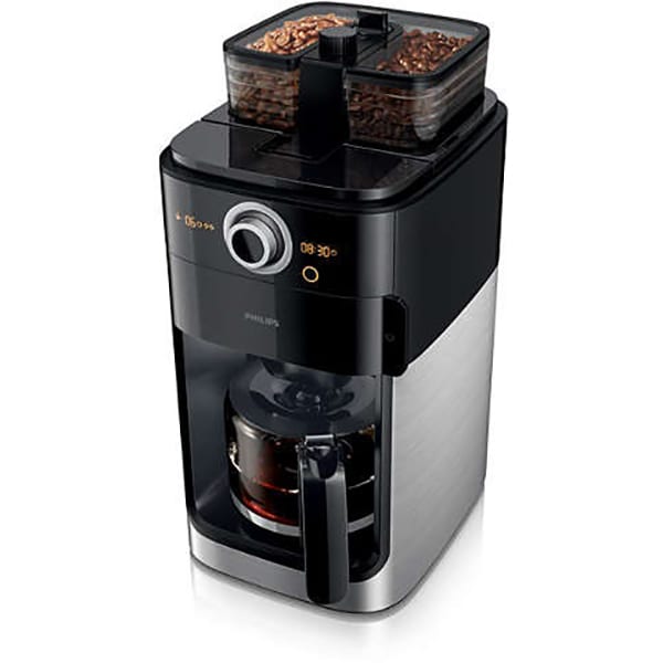 Cafetiera PHILIPS Grind&Brew HD7769/00, 1.2l, 1000W, 12 cesti, negru-argintiu