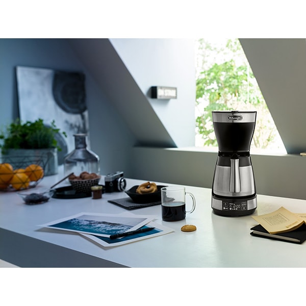 Cafetiera DELONGHI ICM16731, 1.25l, 1200W, 10 cesti, argintiu-negru
