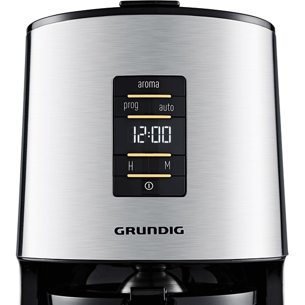 Cafetiera GRUNDIG Delisia KM7680, 1.25l, 1000W, 10 cesti, argintiu-negru