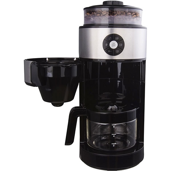 Cafetiera cu rasnita MYRIA MY4444, 0.8l, 820W, 6 cesti, argintiu-negru