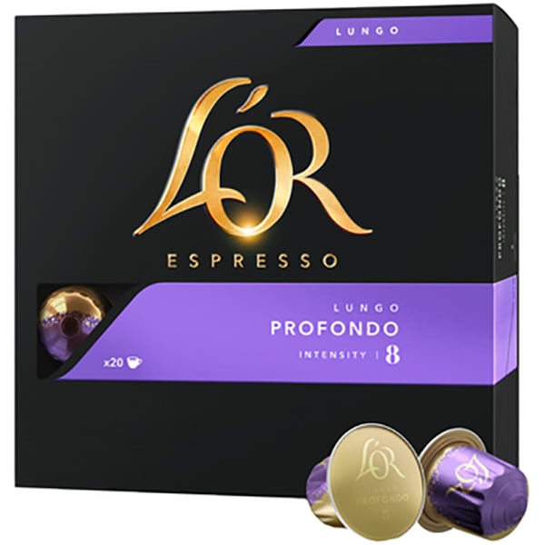 Capsule cafea L'OR Espresso Lungo Profondo, 20 capsule, 104g