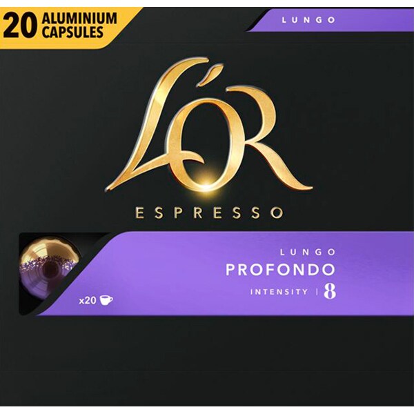 Capsule cafea L'OR Espresso Lungo Profondo, 20 capsule, 104g