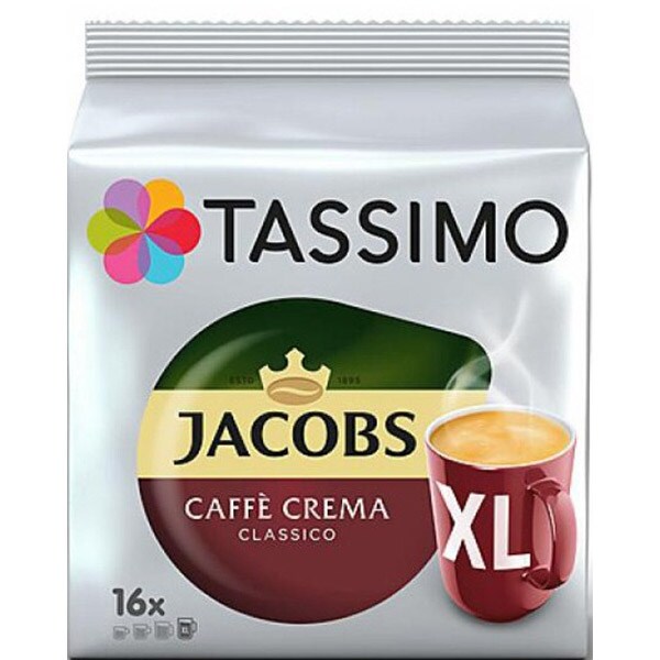 Pachet capsule cafea JACOBSTassimo Cafe au Lait + Latte Machiato + Caramel Macchiato + Cafe Crema Intenso + Cafe Crema XL, 80 capsule, 64 bauturi, 982g