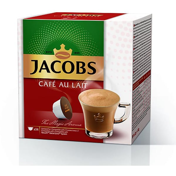 Capsule cafea JACOBS Cafe Au Lait compatibilitate cu Nescafe Dolce Gusto, 14 capsule, 140g