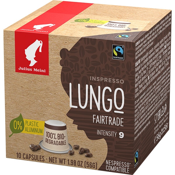 Capsule cafea JULIUS MEINL Lungo Fairtrade, compatibile Nespresso/Julius Meinl, 10 capsule, 56g