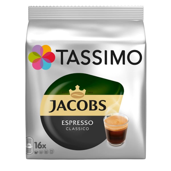 Capsule cafea JACOBS Espresso, compatibile Tassimo, 16 capsule, 118.4g