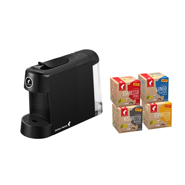 Pachet: Espressor capsule JULIUS MEINL + 300 capsule 94998, 1l, 1450W, 15 bar, negru