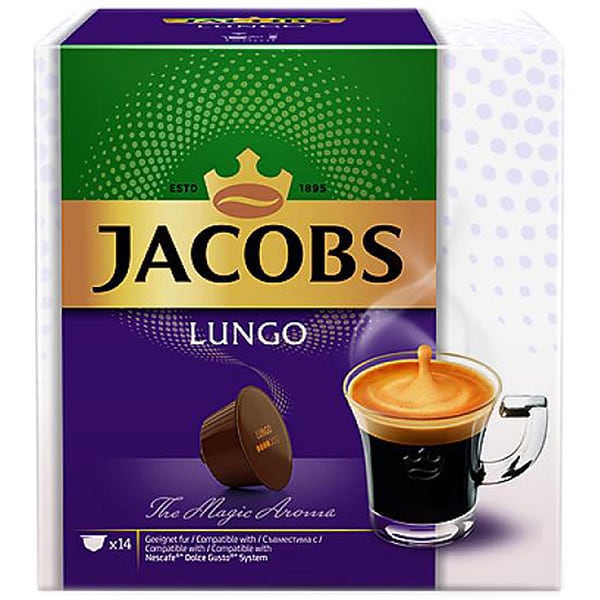 Set 3 x Capsule cafea JACOBS Lungo compatibilitate cu Nescafe Dolce Gusto, 42 capsule, 294g