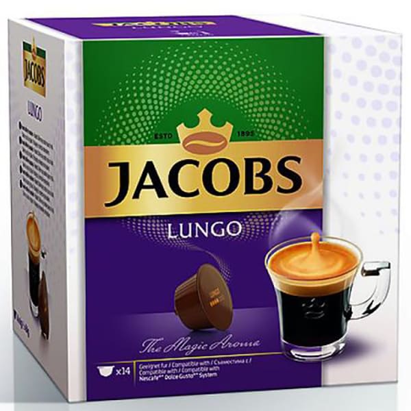 Set 3 x Capsule cafea JACOBS Lungo compatibilitate cu Nescafe Dolce Gusto, 42 capsule, 294g