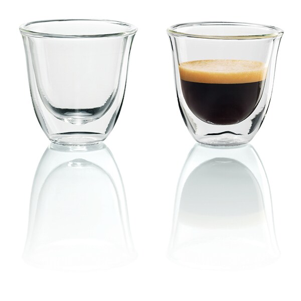 Pachet cafea boabe DELONGHI Kimbo, 4 x 250g + Set 2 pahare espresso 60ml