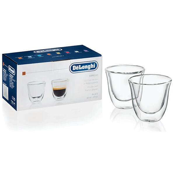 Pachet cafea boabe DELONGHI Kimbo, 4 x 250g + Set 2 pahare espresso 60ml