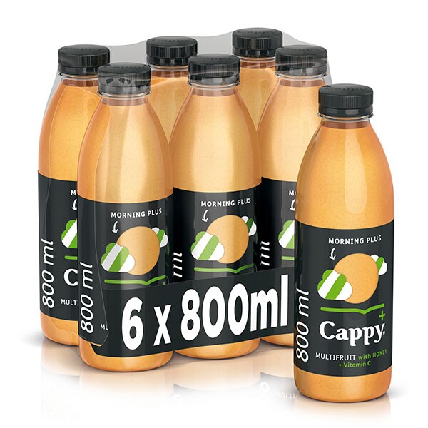 Bautura racoritoare necarbogazoasa CAPPY Morning Plus Multifruct bax 0.8L x 6 sticle