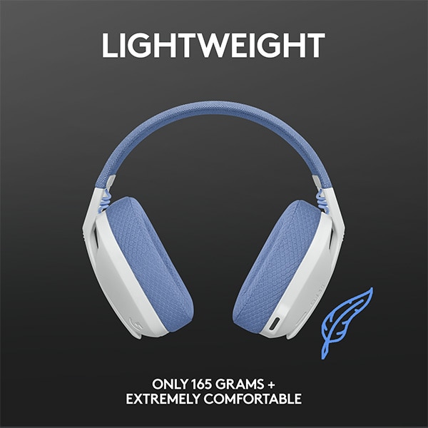 Casti Gaming Wireless LOGITECH G435 Lightspeed, multiplatforma, 3.5mm, USB-C, alb