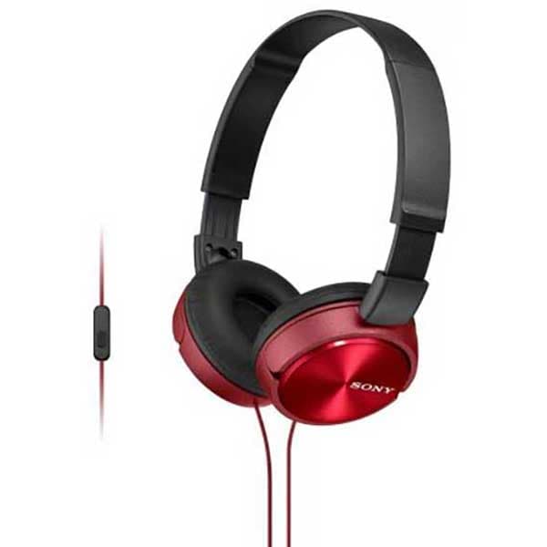 Casti SONY MDR-ZX310APR, Cu Fir, On-Ear, Microfon, rosu