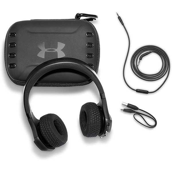 Casti JBL Under Armour Wireless Train, Bluetooth, On-ear, Microfon, negru-rosu