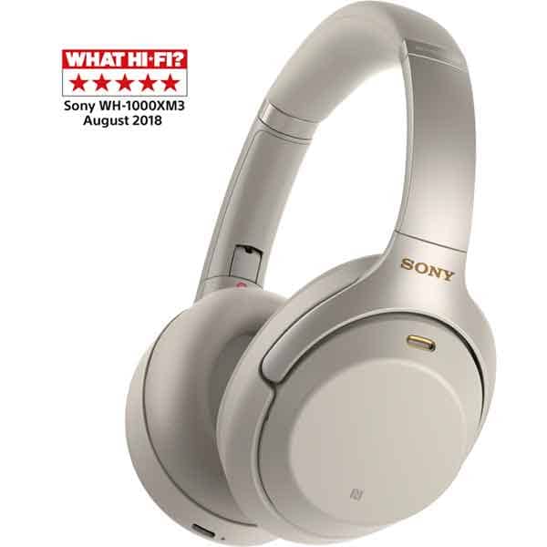 Casti SONY WH-1000XM3S, Bluetooth, NFC, On-Ear, Microfon, Noise Cancelling, argintiu