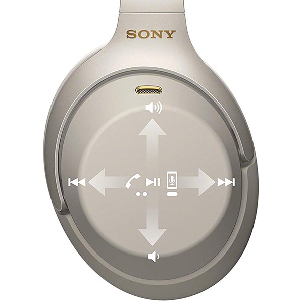 Casti SONY WH-1000XM3S, Bluetooth, NFC, On-Ear, Microfon, Noise Cancelling, argintiu