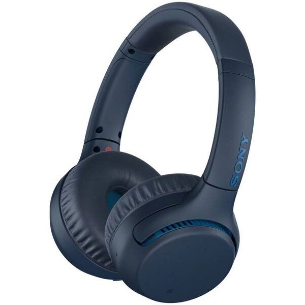 Casti SONY WH-XB700, Bluetooth, NFC, On-Ear, Microfon, albastru