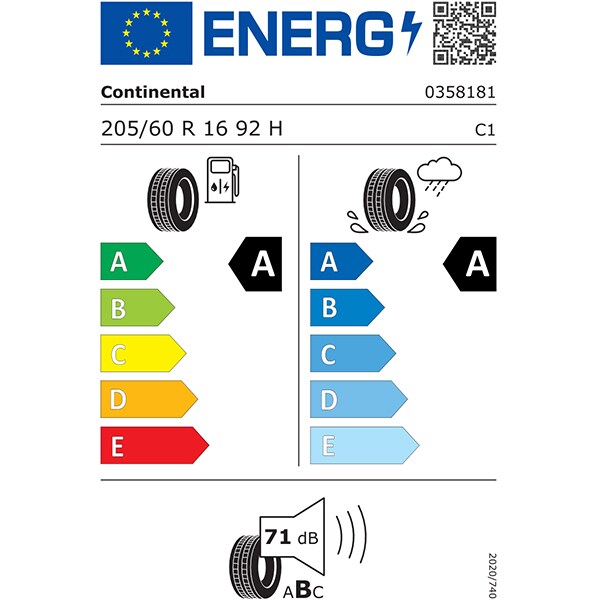Anvelopa vara CONTINENTAL EcoContact 6 205/60 R16 92H