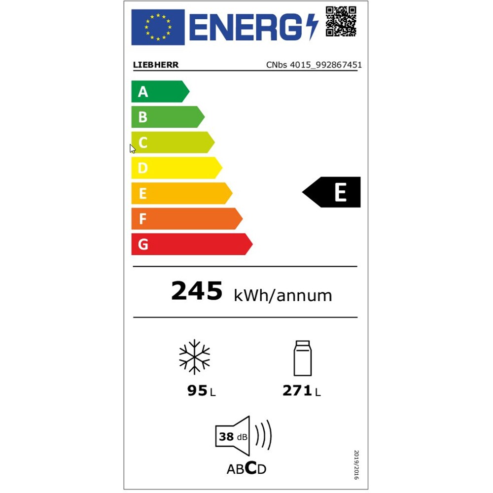 Combina frigorifica LIEBHERR CNbs 4015, Comfort No Frost, 366 l, H 201.1 cm, Clasa E, dark inox