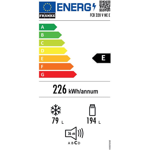 Combina frigorifica incorporabila FRANKE FCB 320 V NE, 273 l, H 177 cm, Clasa E