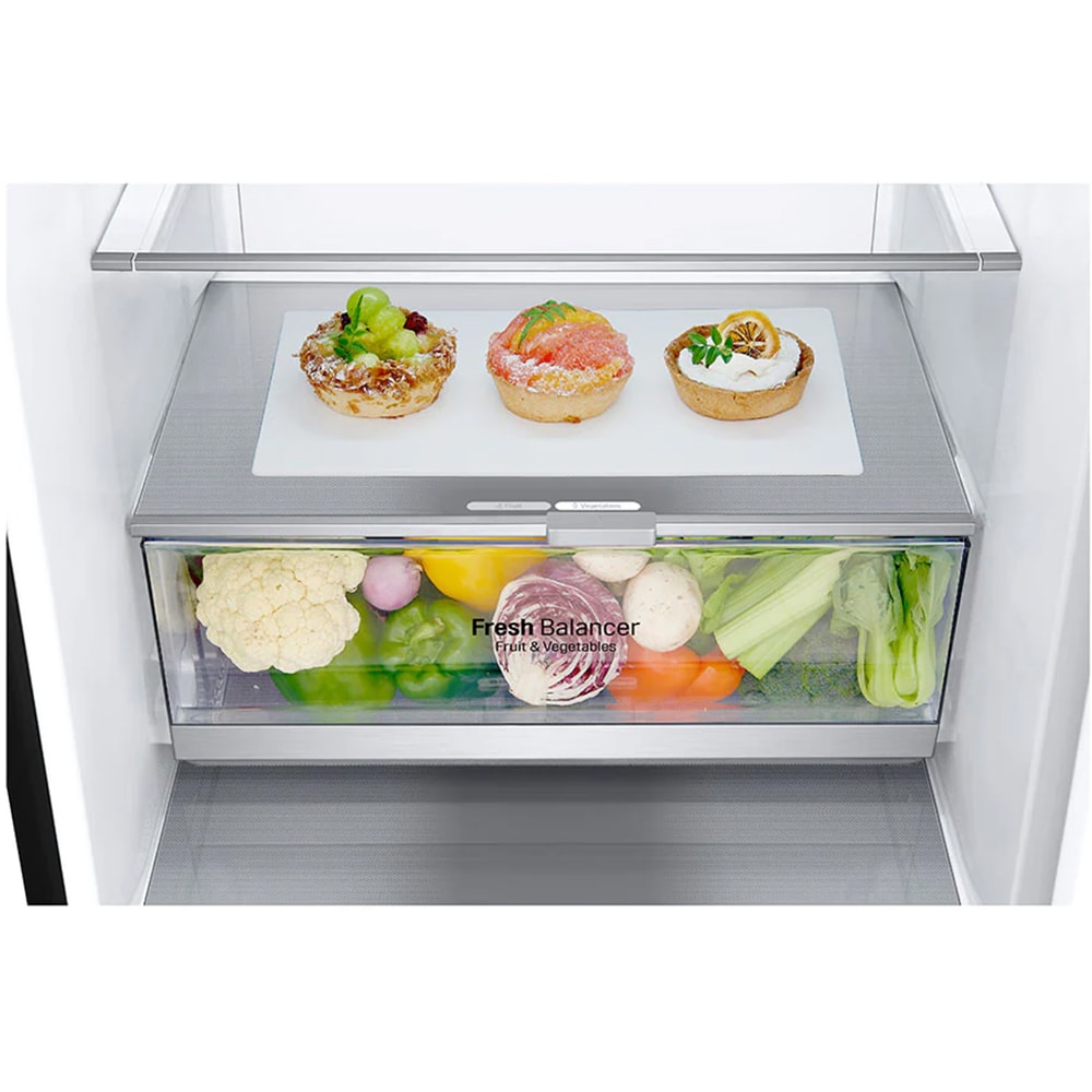 Combina frigorifica LG GBB72MCEFN, No Frost, 384 l, H 203 cm, Clasa D, Smart Diagnosis, negru