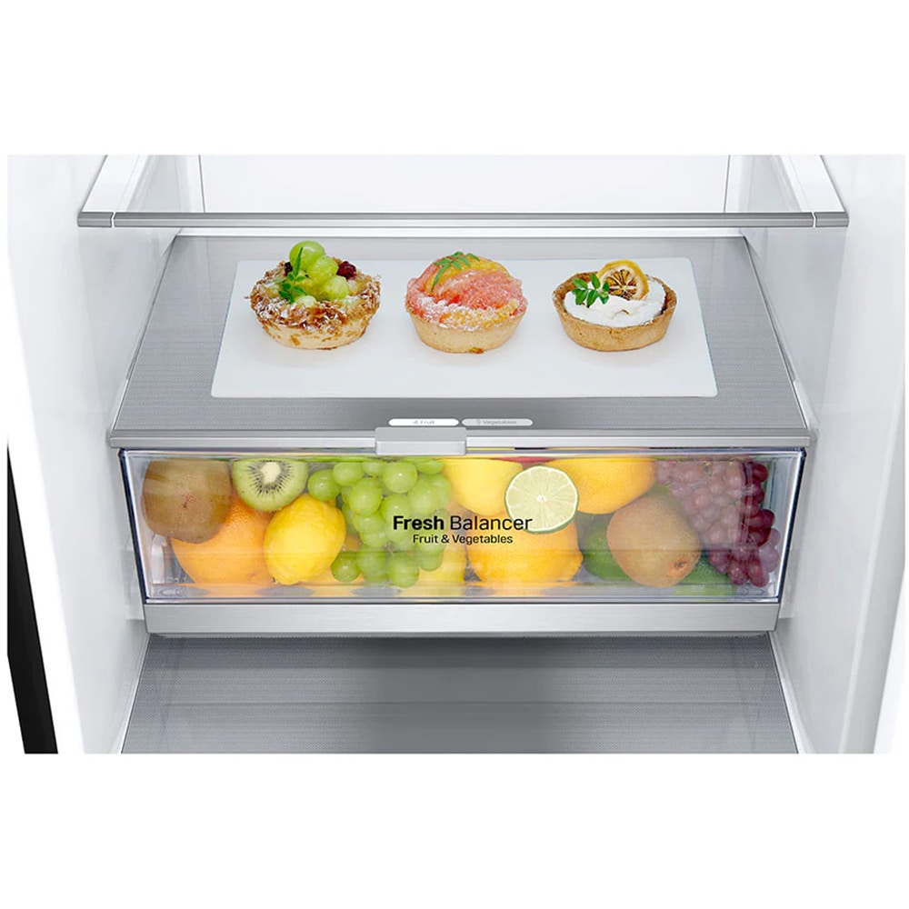 Combina frigorifica LG GBB72MCEFN, No Frost, 384 l, H 203 cm, Clasa D, Smart Diagnosis, negru