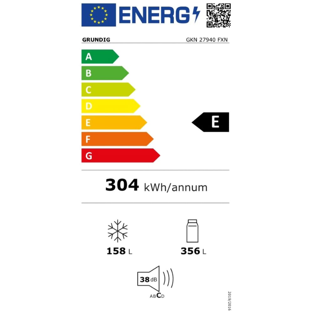 Combina frigorifica GRUNDIG GKN 27940 FXN, Cool Plus, 514 l, H 192 cm, Clasa E, inox