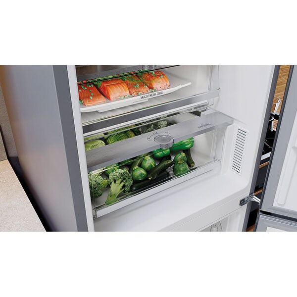 Combina frigorifica HOTPOINT HAFC9 TT43SX O3, No Frost, 367 l, H 202.7 cm, Clasa D, Total No Frost, gri