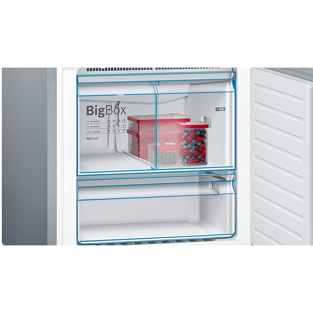 Combina frigorifica BOSCH KGF56PIDP, No Frost, 483 l, H 193 cm, Clasa D, inox antiamprenta