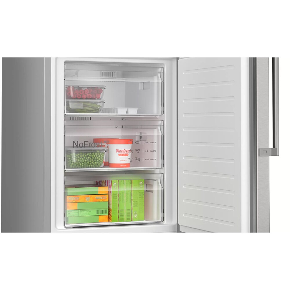 Combina frigorifica BOSCH KGN39AICT, 363 l, H 203 cm, Clasa C, inox antiamprenta