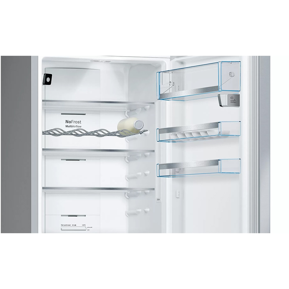 Combina frigorifica BOSCH KGN39HIEP, No Frost, 368 l, H 204 cm, Clasa E, inox antiamprenta