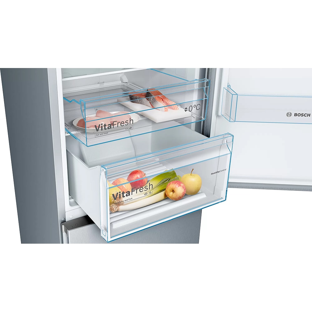 Combina frigorifica BOSCH KGN39VLEB, No Frost, 368 l, H 203 cm, Clasa E, inox
