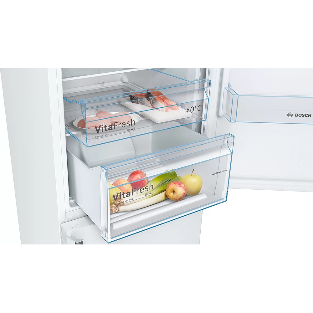 Combina frigorifica BOSCH KGN39VWEQ, No Frost, 368 l, H 203 cm, Clasa E, alb
