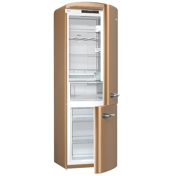 Combina frigorifica GORENJE Retro ONRK193CO, No Frost Plus, 307 l, H 194 cm, Clasa A+++, Royal Coffee