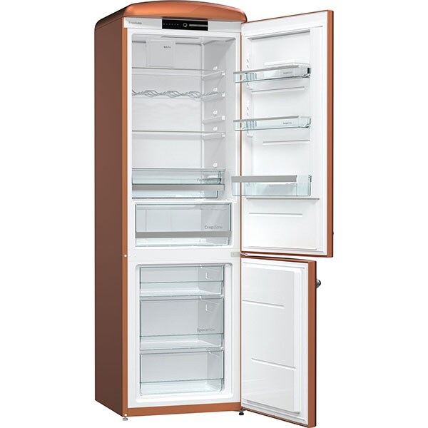 Combina frigorifica GORENJE Retro ORK192CR, FrostLess, 322 l, H 194 cm, Clasa A++, cupru