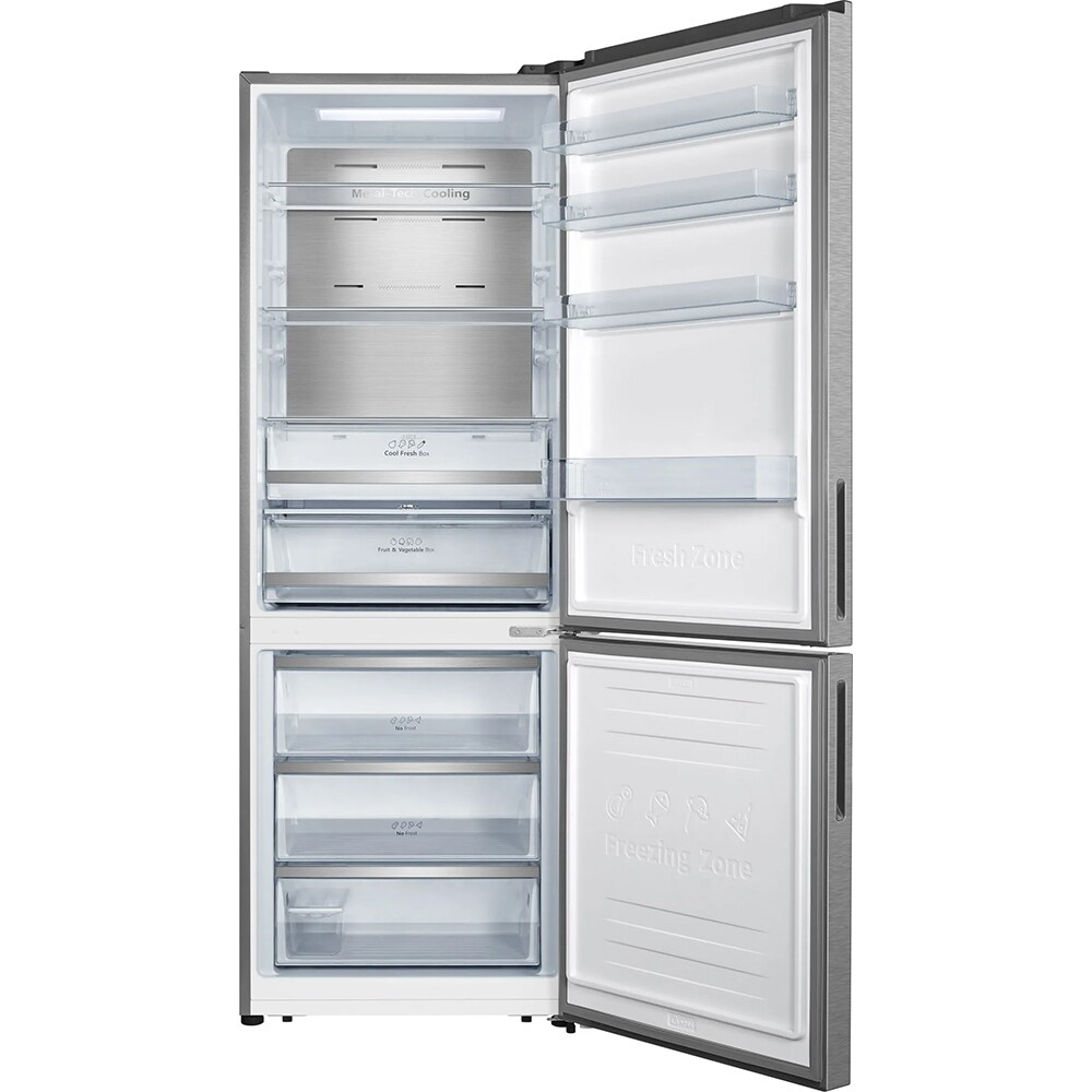 Combina frigorifica HISENSE RB645N4BIE, No Frost, 495 l, H 200 cm, Clasa E, argintiu
