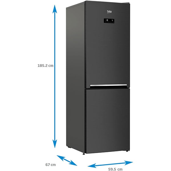 Combina frigorifica BEKO RCNA366E40ZXBRN, NeoFrost, 324 l, H 185.2 cm, Clasa E, dark inox