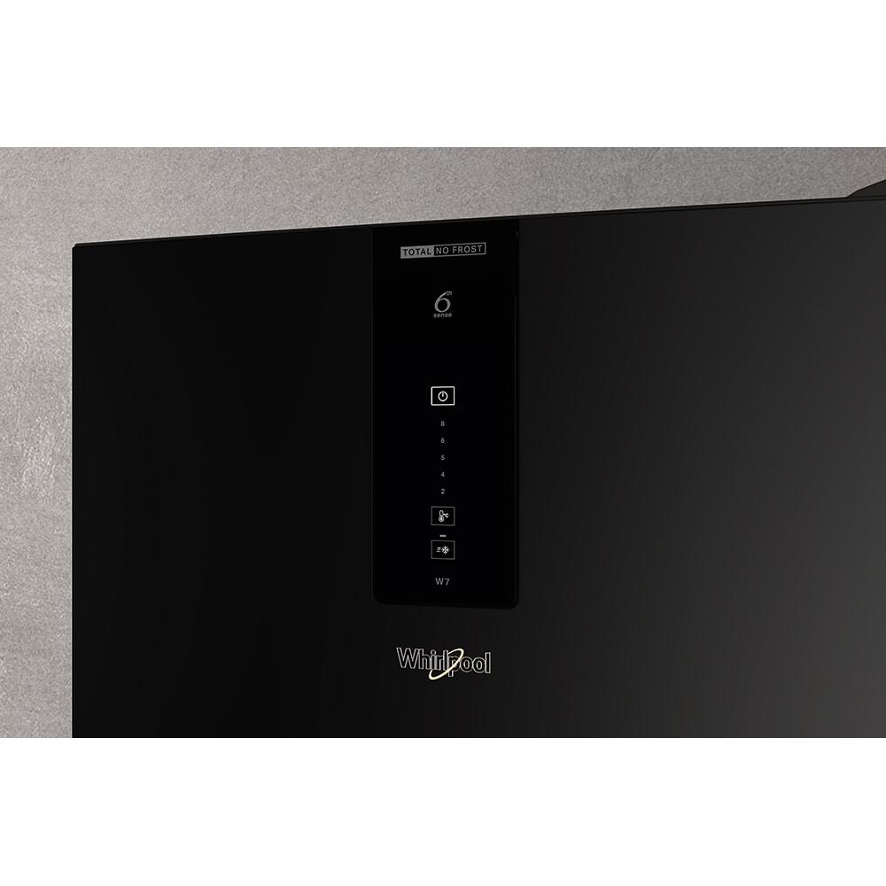 Combina frigorifica WHIRLPOOL W7X 82O K, Total No Frost, 335 l, H 191 cm, Clasa E, negru