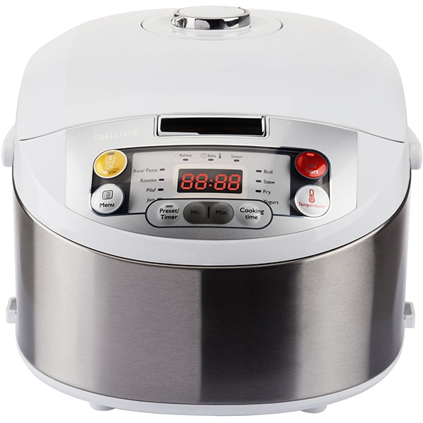 Multicooker PHILIPS Viva Collection HD3037/70, 5l, 980W, 12 programe, argintiu-alb