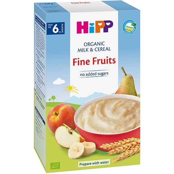 Cereale HIPP cu lapte si fructe 1307, 6 luni+, 250g