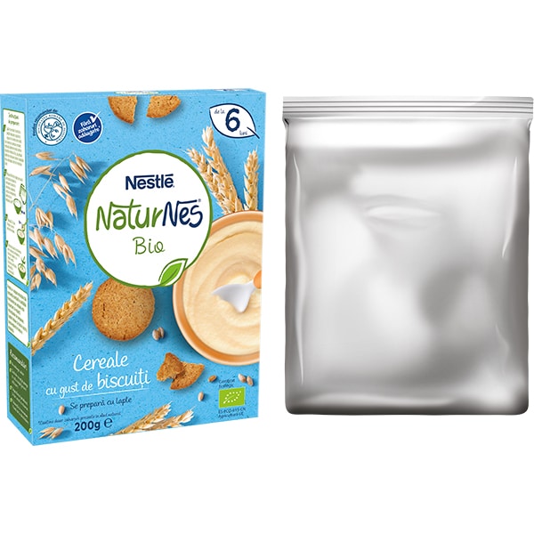 Cereale NESTLE Naturnes Bio cu gust de biscuiti 12396349, 6 luni+, 200g