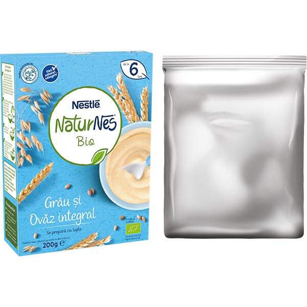 Cereale NESTLE Naturnes Bio Grau si ovaz integral 12396390, 6 luni+, 200g