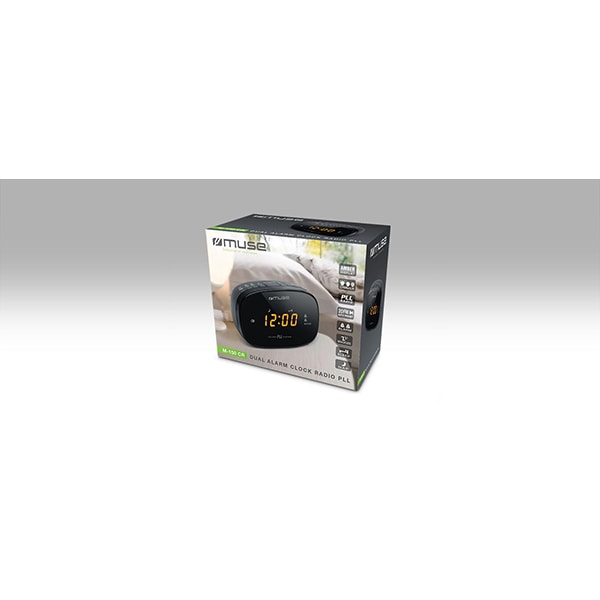Radio cu ceas MUSE M-150 CR, FM, Dual Alarm, negru