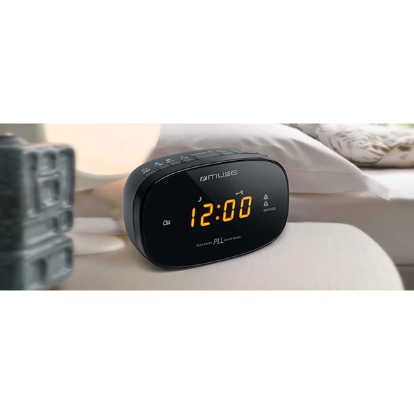 Radio cu ceas MUSE M-150 CR, FM, Dual Alarm, negru