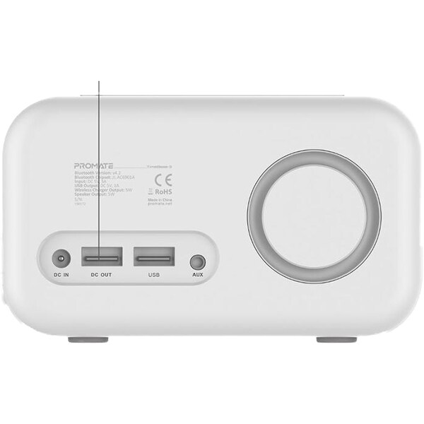 Radio cu ceas PROMATE Timebase-3, Bluetooth, alb