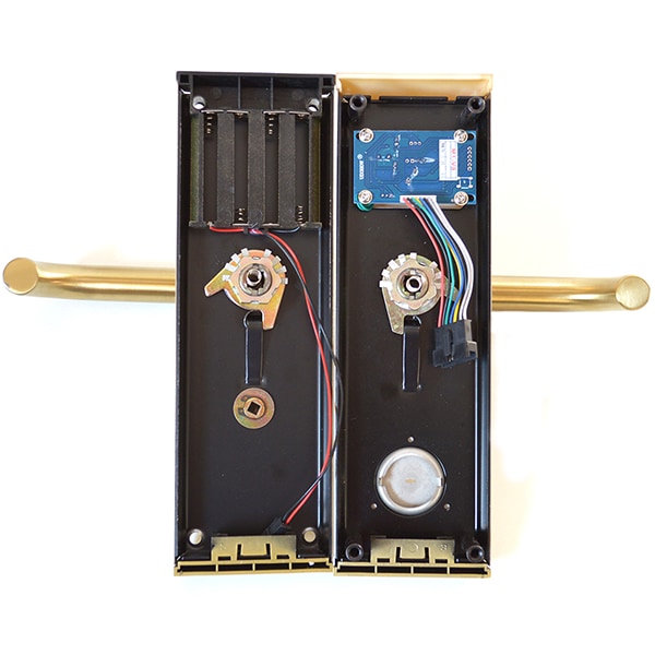 Yala control acces hotelier PNI CH2000L, cu cititor de card, deschidere stanga, auriu