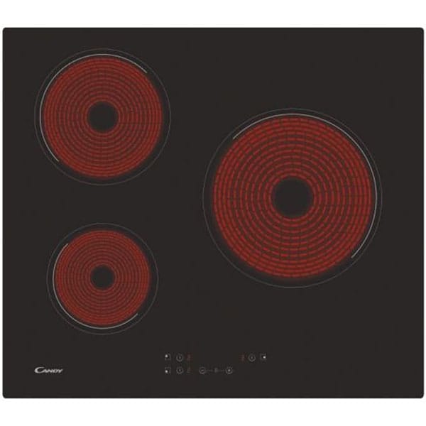 Plita incorporabila CANDY CH63CC, vitroceramica, 3 arzatoare, negru