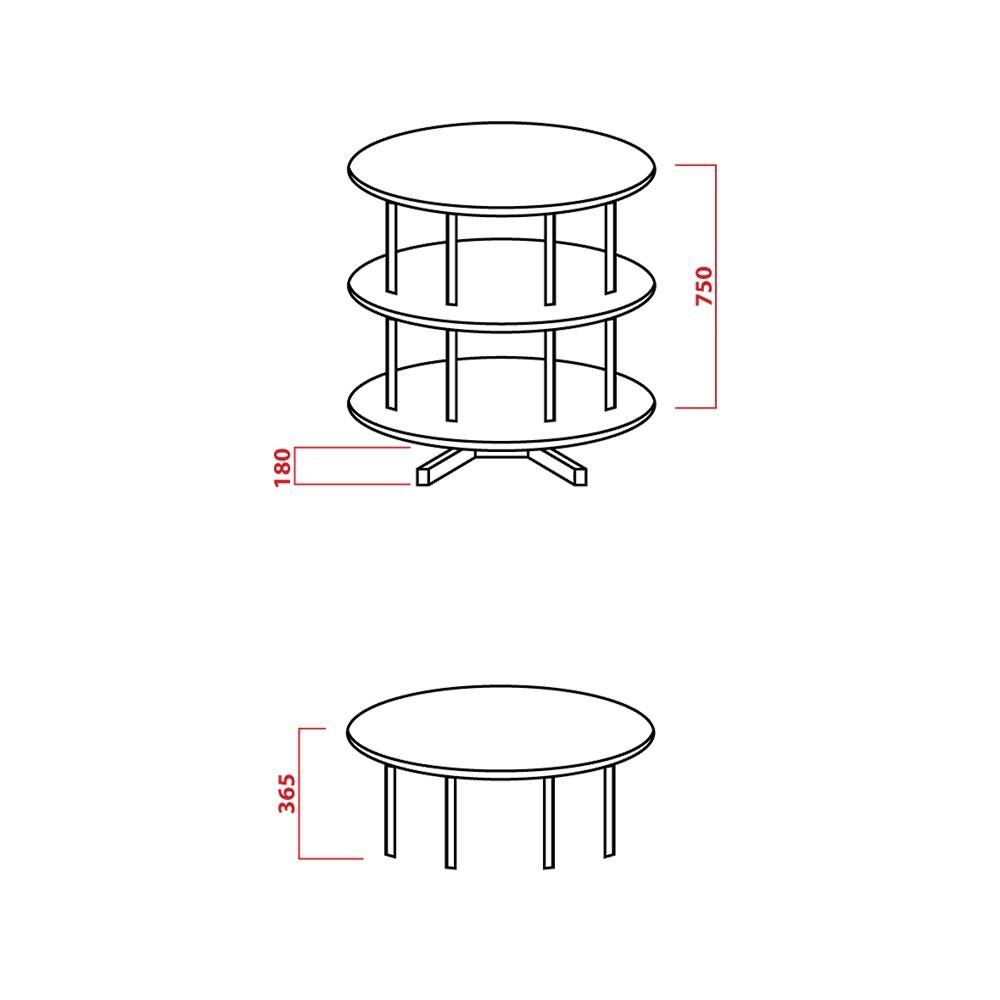 Coloana rotativa pentru bibliorafturi CEHA, 80 x 93 cm, PFL, gri
